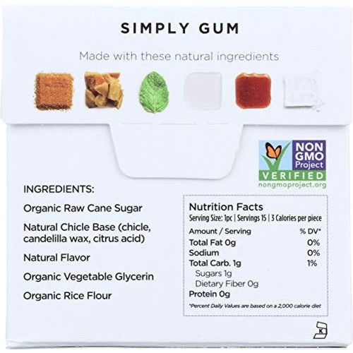 Simply Gum Natural Mint Chewing Gum, 15 Ct