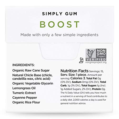 Simply Gum | Natural Chewing Gum | Boost With Lemongrass And Tur