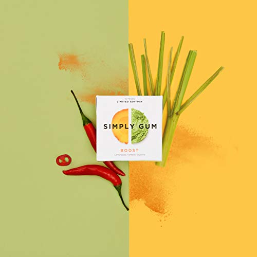 Simply Gum | Natural Chewing Gum | Boost With Lemongrass And Tur