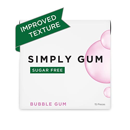 Simply Gum Sugar Free Chewing Gum Bubble Gum, 6 Packs