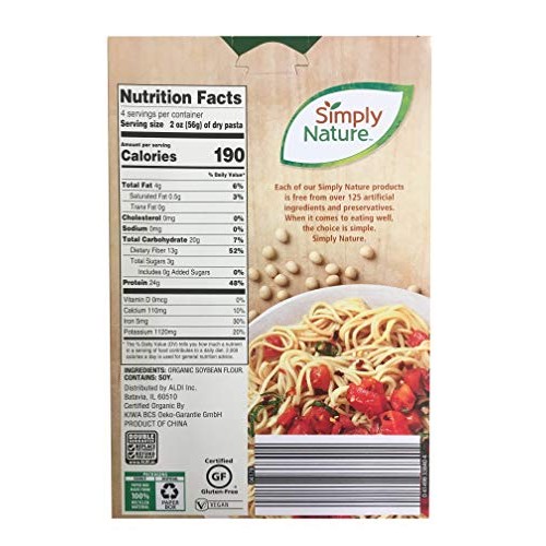Simply Nature Organic Soybean Spaghetti Gluten Free Vegan, Pack