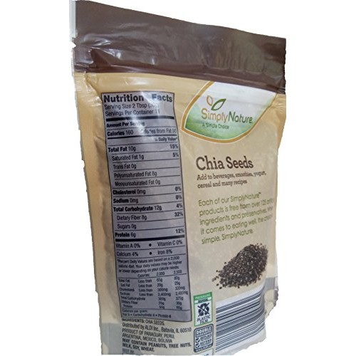 Simplynature Chia Seeds, 12 Ounce.
