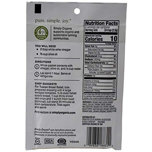 Simply Organic Salad Dressing Seasoning Powder Mix | 2 Flavor Va