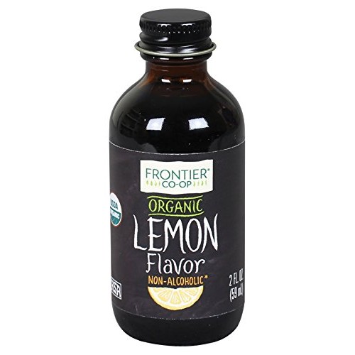 Frontier Co-Op Lemon Flavor Organic, Non-Alcoholic, 2 Ounce Bottle