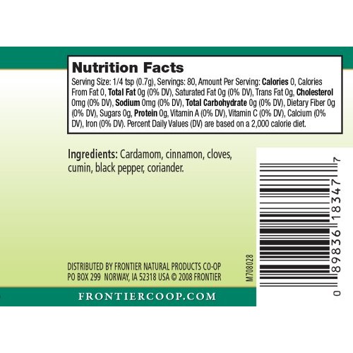 Frontier Seasoning Blends Garam Masala, 2-Ounce Bottle