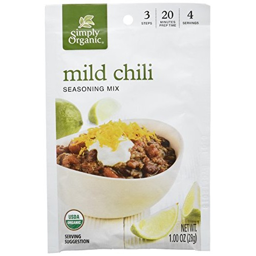 Simply Organic Mild Chili, Seasoning Mix, Certified Organic, 1-O
