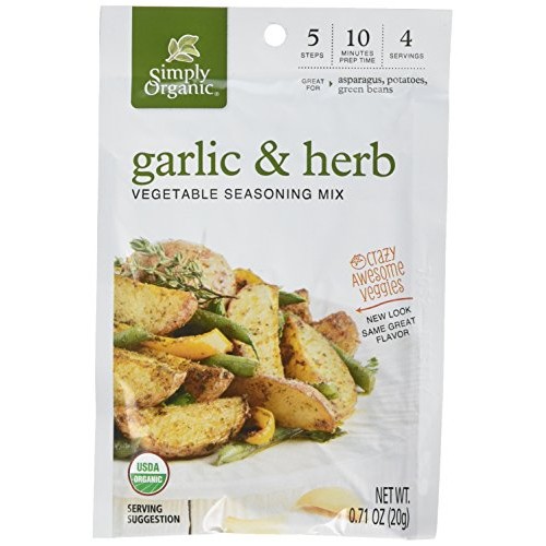 Simply Organic Crazy Awesome Veggies Seasoning Mix, Garlic And H