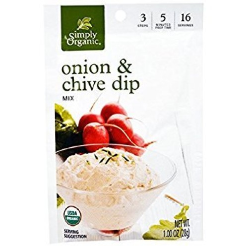 Simply Organic Dip Mix,Og2,Onion&Amp;Chive 1 Oz Pack Of 12