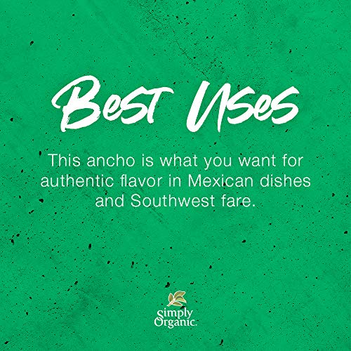 Simply Organic Ancho Chili Powder, Certified Organic | 2.85 Oz