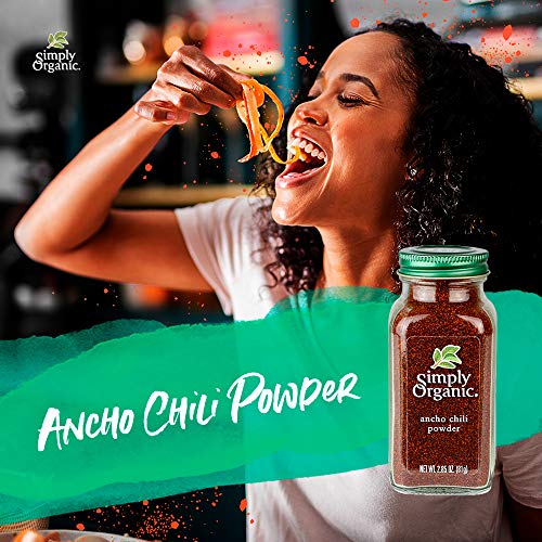 Simply Organic Ancho Chili Powder, Certified Organic | 2.85 Oz