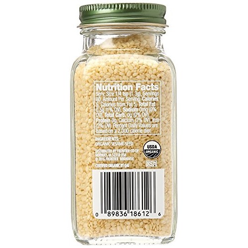 Simply Organic Bottle Sesame Seed Whole, 3.7 Oz