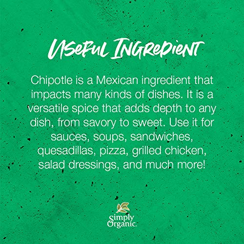Simply Organic Chipotle Powder, Certified Organic, Vegan | 2.65