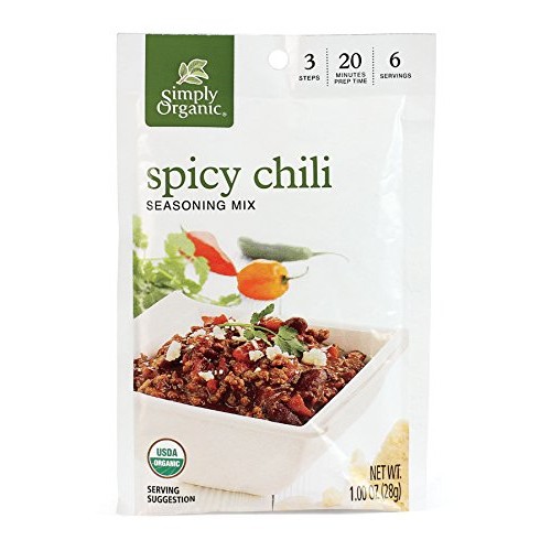 Simply Organic Spicy Chili, Seasoning Mix, Certified Organic, 1-
