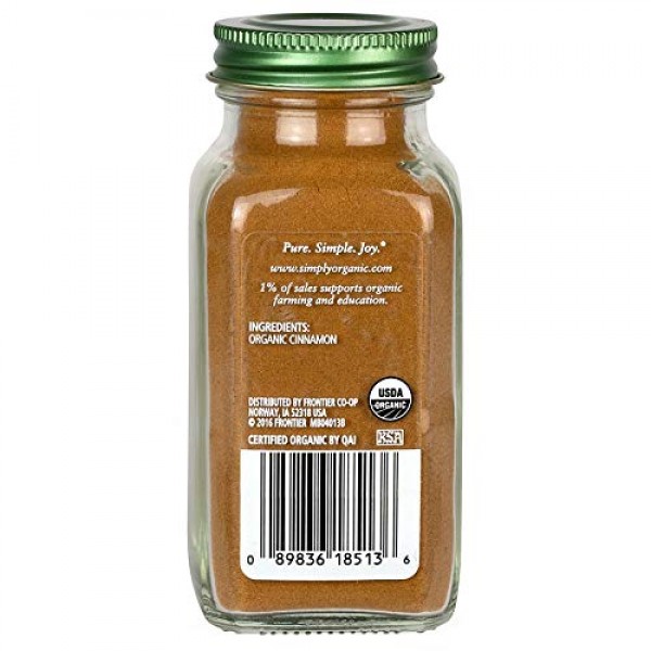 Simply Organic Ground Cinnamon, Certified Organic | 2.45 oz | Pa...