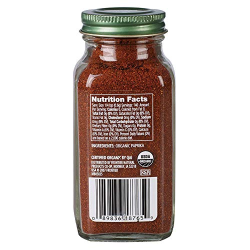 Simply Organic Ground Paprika, Certified Organic | 2.96 Oz | Cap