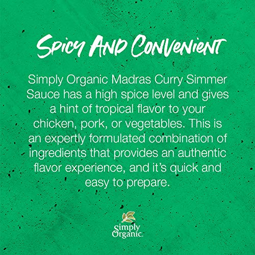 Simply Organic Madras Curry Simmer Sauce, Certified Organic | 6 ...