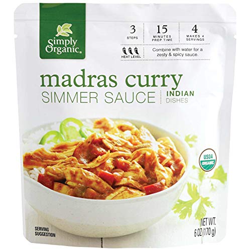 Simply Organic Madras Curry Simmer Sauce, Certified Organic | 6 ...