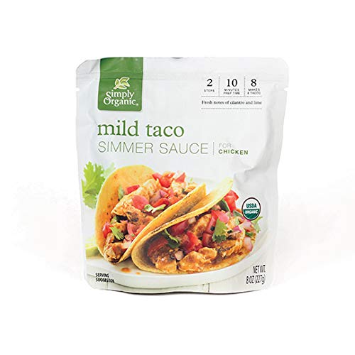 Simply Organic Mild Taco Simmer Sauce, Certified Organic | 8 Oz