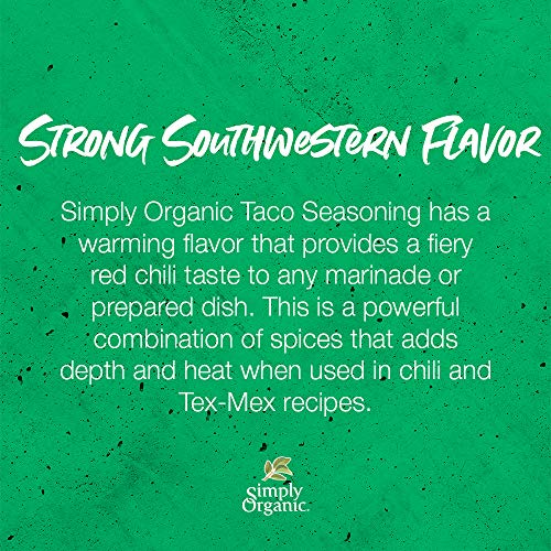 Simply Organic Spicy Taco Seasoning, Certified Organic, Gluten-F