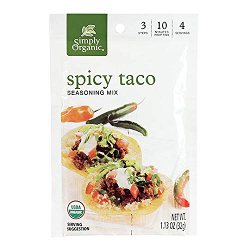 Simply Organic Spicy Taco Seasoning, Certified Organic, Gluten-F
