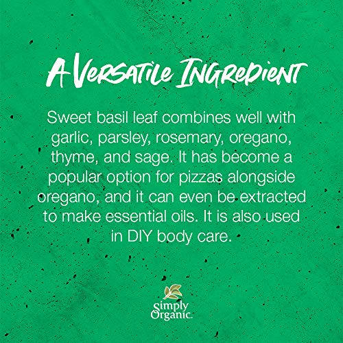 Simply Organic Sweet Basil Leaf, Cut &Amp; Sifted, Certified Organic