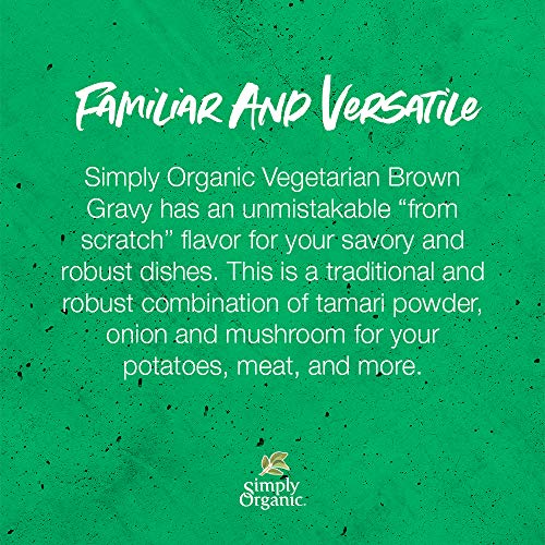 Simply Organic Vegetarian Brown Gravy Mix, Certified Organic, Ve