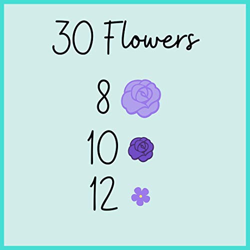 30 Violet Icing Flowers | Purple Flowers | Edible Roses| Lavende
