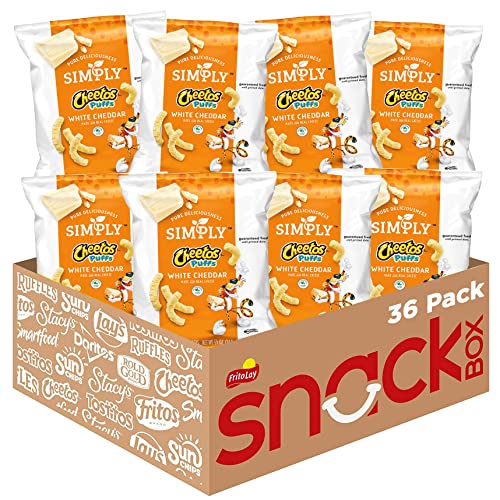 Simply Cheetos Puffs White Cheddar Cheese Flavored Snacks, 36 Count