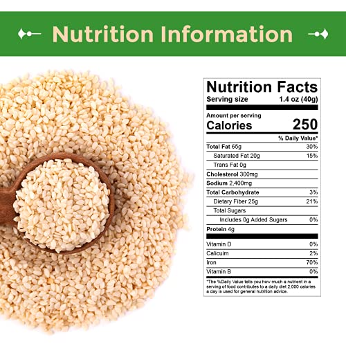 Sincerely Nuts Hulled Sesame Seeds 5Lb Bag | A Heart Healthy S