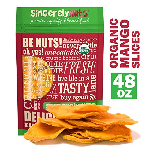 Sincerely Nuts Dried Organic Mango Slices 3 Lb- Gluten-Free Fo