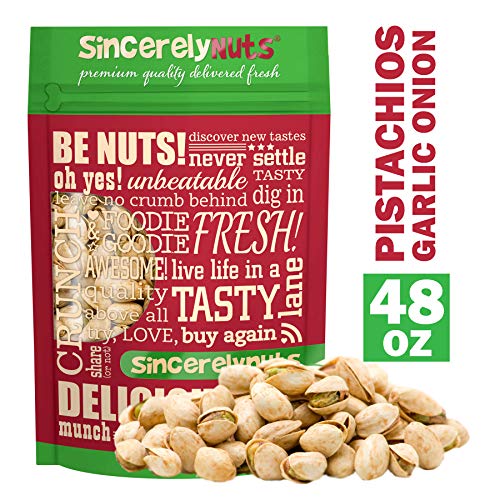 Sincerely Nuts Garlic &Amp; Onion Pistachios In Shell -Three Lb. Bag