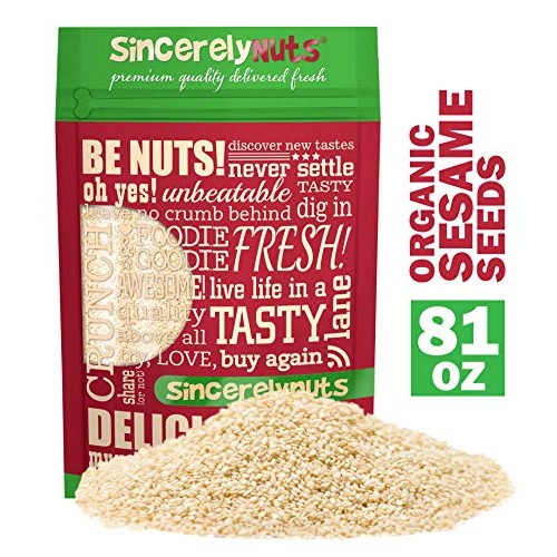 Sincerely Nuts Hulled Organic Sesame Seeds 5 Lb Bag- Natures