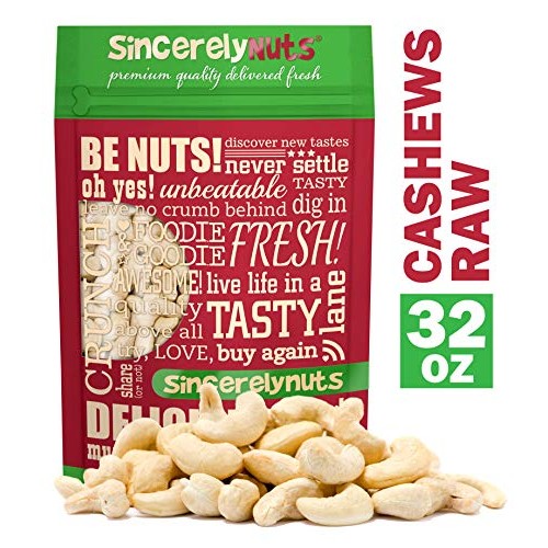 Sincerely Nuts - Raw Cashews Whole And Unsalted | Two Lbs. Bag |