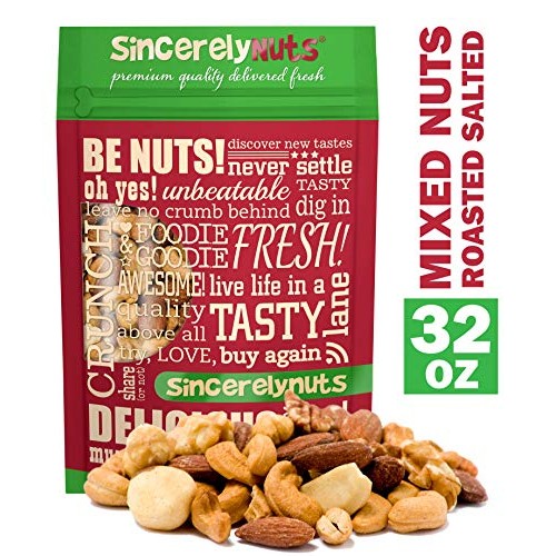 Sincerely Nuts Roasted &Amp; Salted Mixed Nuts 2 Lb Almonds, Cashe
