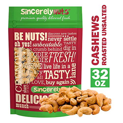 Sincerely Nuts – Whole Cashews Roasted And Unsalted | Two Lb. Ba