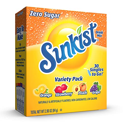 Sunkist Soda Variety Pack, Singles To Go Orange, Strawberry, Gra...