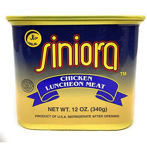 Siniora Chicken Luncheon Meat, Halal, Ready To Eat Meals,12 Oz.