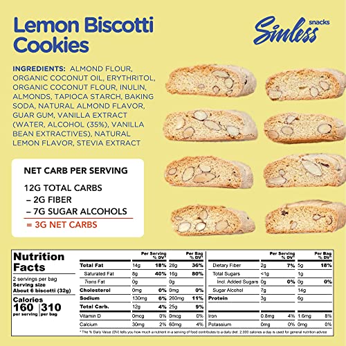 Sinless Snacks Biscotti Cookies - Keto Cookies for Kids & Adults...