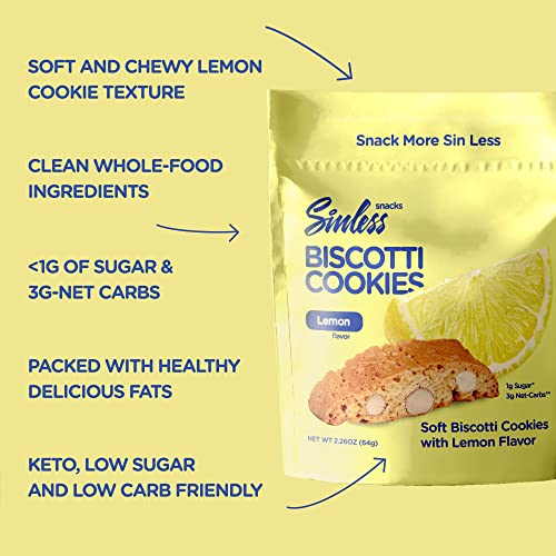 Sinless Snacks Biscotti Cookies - Keto Cookies for Kids & Adults...