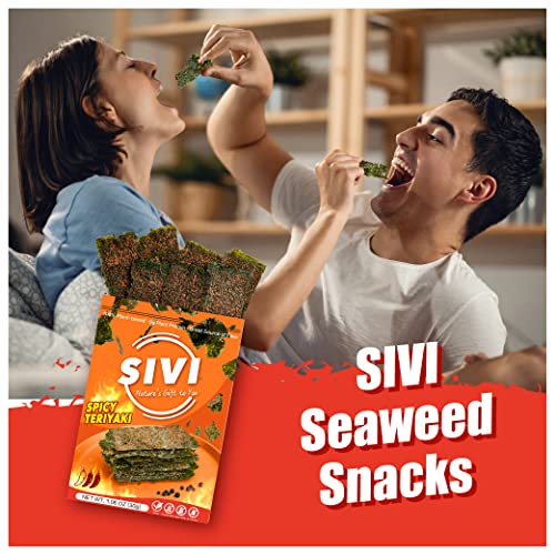 SIVI Teriyaki Seasoning Seaweed Snacks - Pack of 2 - Vegan, Plan...