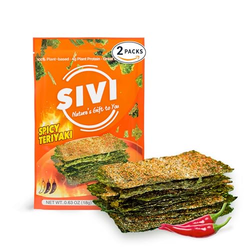 SIVI Teriyaki Seasoning Seaweed Snacks - Pack of 2 - Vegan, Plan...