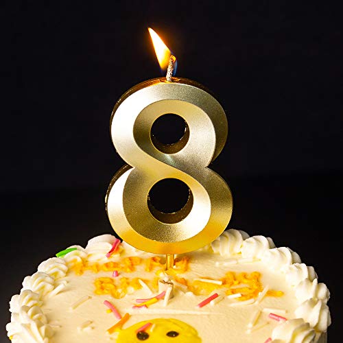 Sivim Birthday Candles Extended Big Number Candle Multicolor 3D