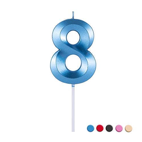 Sivim Birthday Candles Extended Big Number Candle Multicolor 3D