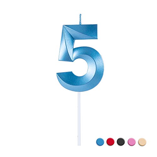 Sivim Birthday Candles Extended Big Number Candle Multicolor 3D