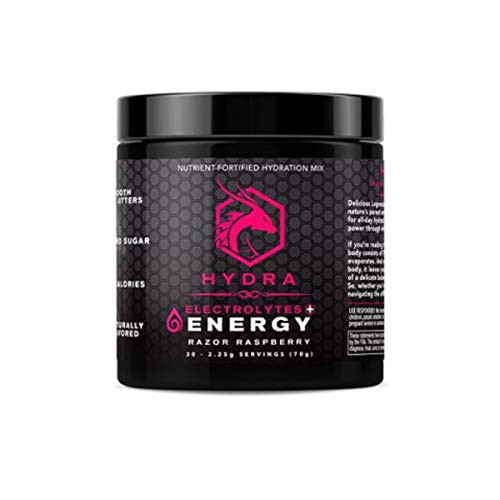 Six Nutrition Hydra Energy + Electrolytes Drink Mix, Raspberry,