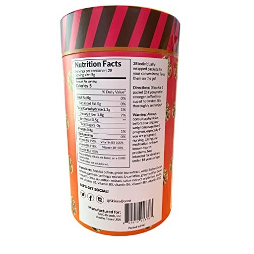 Skinny Boost Skinny Coffee- Unflavored Instant Slimming Coffee...