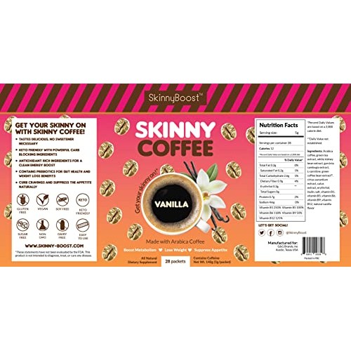 Skinny Boost Skinny Coffee- Vanilla Flavored Instant Slimming ...