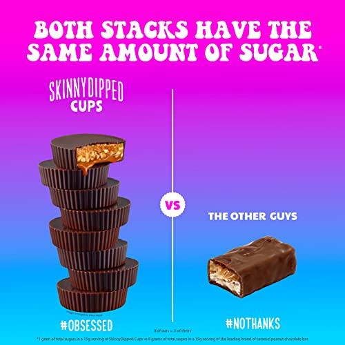 SkinnyDipped Caramel Peanut Paradise Cups, 1g Sugar per Cup, Ket...