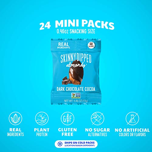 Skinnydipped Dark Chocolate Cocoa Covered Almonds, 3.5 Oz Reseal