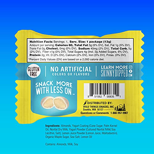 SkinnyDipped Lemon Bliss Yogurt Covered Almonds, Healthy Snack, ...